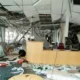 Destroyed office after a disaster