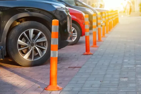 cone barrier to protect your building from vehicle crashes